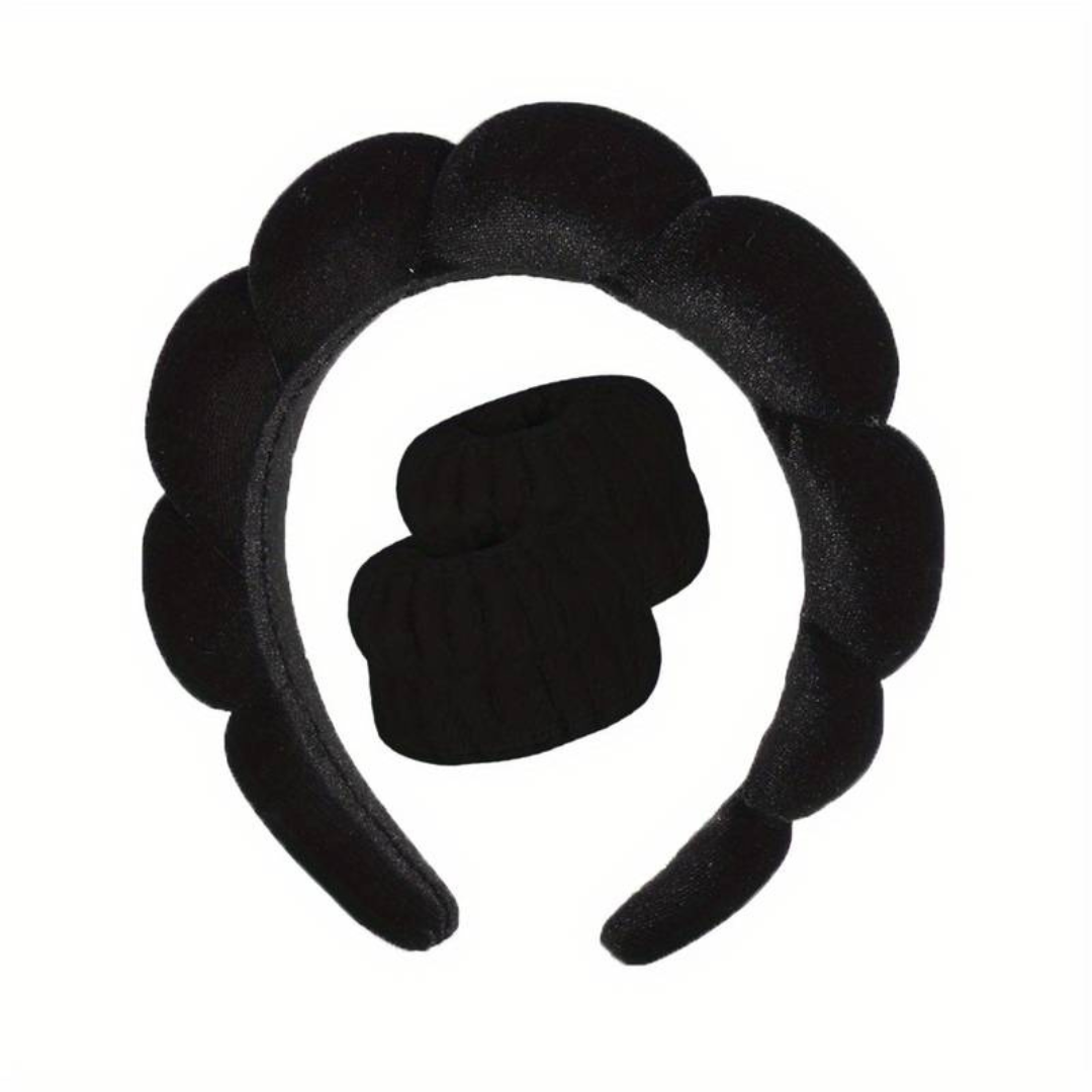 Black Bubble Headband &amp; Wristbands