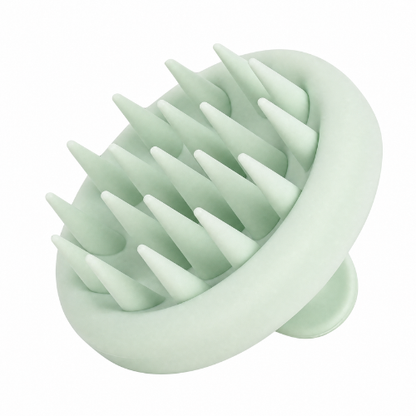b.soft scalp brush on white background